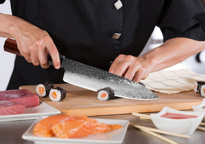 มีดทำครัวสแตนเลสคาร์บอนสูงมีใบมีดคมสำหรับเชฟที่ยึด - Product Image 5