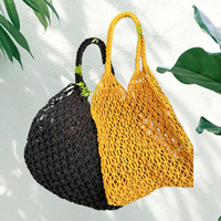 Sacs à bandoulière faits à la main en macramé personnalisés pour femmes sacs à main à fermeture ouverte avec doublure en coton/nylon/tissu pour voyage/shopping
