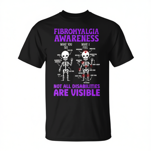 T-shirt per la sensibilizzazione sulla fibromialgia, unisex, per adulti, girocollo, stampata serigrafica, Fibro Warrior Apparel - Product Image 3