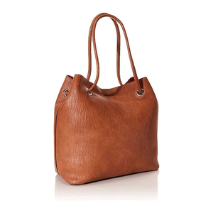 Sac fourre-tout classique pour femme en cuir véritable texture Saffiano, deux poignées, décoration à pompon, ouverture supérieure, sac à main décontracté pour usage quotidien - Product Image 3