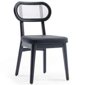 Chaise de salle à manger Derry en teck massif durable, finition marron, design scandinave, revêtement en lin pour la maison, le bureau, l'appartement, l'hôtel - Product Image 4