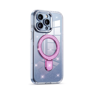 Funda Transparente Magnética Premium de TPU+PC con Purpurina, Soporte y Agarre para Teléfono para 17 Pro - Product Image 1