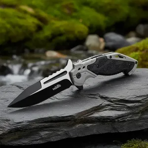 Coltello con serratura Wallis K900367, manico grigio con lama nera opaca - Product Image 4