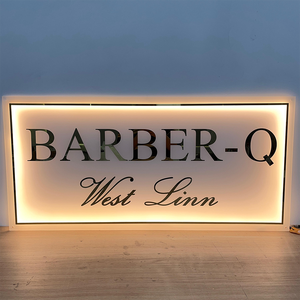 Yüksek kaliteli kare özel arkadan aydınlatmalı akrilik burcu Salon dekor burcu resepsiyon ofis logosu işareti - Product Image 3