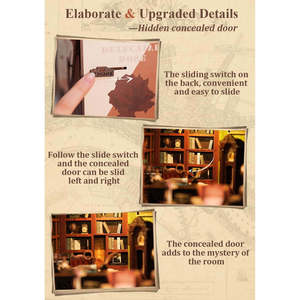 CUTEBEE Kit per libri da te custodia antipolvere e inserto da scaffale in miniatura modello di libreria per decorazioni Creative per la casa - Product Image 3