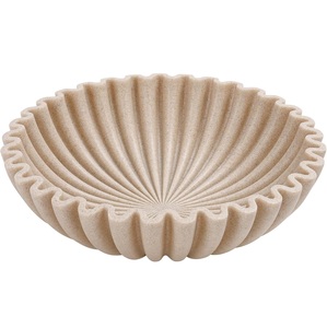 Bol décoratif en résine noire avec centre de table moderne au design festonné ondulé pour salon Table à manger plateau à fruits maison - Product Image 2