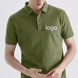 Polos de hombre bordados personalizados de alta calidad, tejido de punto de manga corta transpirable, estilo informal - Product Image 1