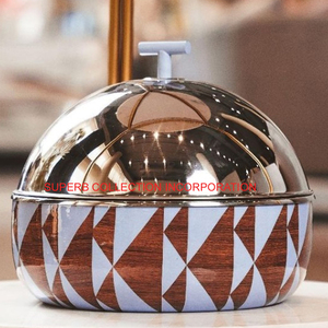 Casserole ronde en acier inoxydable plaqué cuivre lot de 3 chauffe-plats ensemble fait à la main meilleure vente et de haute qualité - Product Image 2
