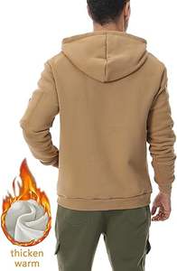 Sudadera con Capucha Casual de Invierno para Hombre, Color Sólido, 100% Algodón, Felpa, Corte Regular, Bolsillo, Secado Rápido y Transpirable, Alta Calidad - Product Image 6