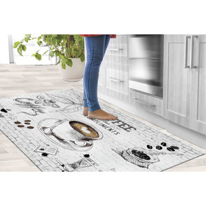 Alfombra con estampado floral, alfombra moderna para el suelo, alfombra gruesa para la cocina, regalo para ella, alfombra delgada no tejida - Product Image 1