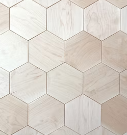 Mosaïques de sol en bois géométriques hexagonales - Product Image 4