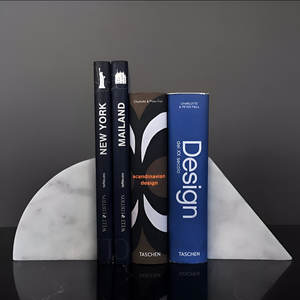 Designer Nordic Marble Bookends Handmade <b>Decorative</b> <b>Book</b> Stand Premium Stone Organizer Stylish Office Desk Library Wholesale - Product Image 3