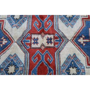 Alfombra Turca de 5.2x8.6 pies, Alfombra Vintage Azul con Diseño Floral de Lana - Product Image 5