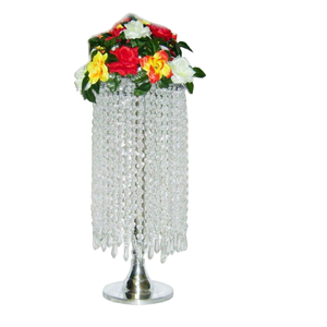 Candelabro de mesa con gotas de cristal para eventos y bodas Mesa decorativa Piezas centrales Portavelas hecho a mano Boda - Product Image 1