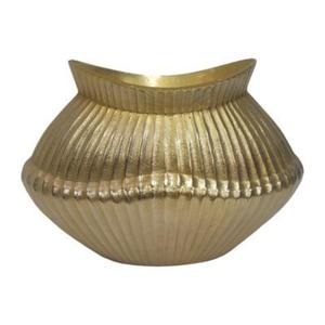 Vase en métal fabriqué à la main avec des détails uniques pour des intérieurs modernes vase en métal de forme et de taille personnalisées poli doré - Product Image 1