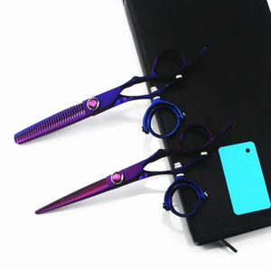 6" Straight Shear <b>Hair</b> <b>Cutting</b> <b>Scissors</b> 720 Degree Rotating Thumb Stainless Steel Flying Shears with Swivel Thumb - Product Image 4