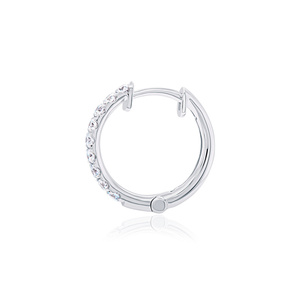 Pendientes de Aro con Diamantes Cultivados en Laboratorio Certificados por IGI, Oro Blanco de 14K, Aros Pequeños Tipo Huggie, Joyería Fina Minimalista para Uso Diario, Regalo - Product Image 2