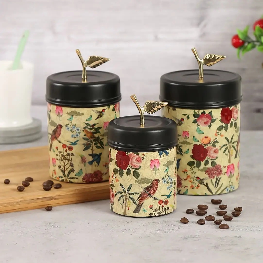 Luxe Kwaliteit Staal Kleine Cilindrische Koekjes Container Geëmailleerde Pot Met Deksel Gebruikt Voor Het Bevatten Van Kruiden En Koekjes