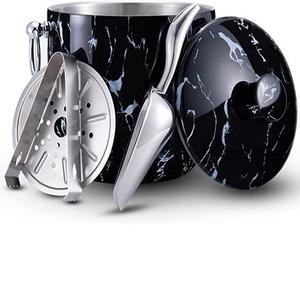 Enamel Design Insulated Metal Ice <b>Bucket</b> For Kitchen Table Top Decorative Ice Storage <b>Bucket</b> Soft <b>Drink</b> Bottle Cooler With Tong - Product Image 1