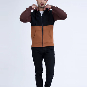 Sudadera con capucha con cremallera completa para hombre, ligera y personalizada, estilo callejero, teñido liso, precio de fabricante al por mayor para uso en invierno - Product Image 1