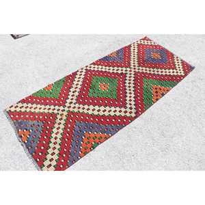 Tapis vintage 2,5x6,2 pieds, tapis turc d'appoint, tapis en laine rouge style sud-ouest - Product Image 2