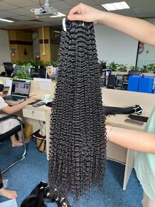 Extensiones de cabello humano vietnamita crudo alineado con cutícula virgen súper doble-máquina rizada suelta trama Doble - Product Image 3