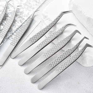 H N/Punta de fibra al por mayor Volumen 45 Pinzas de pestañas de 90 grados Pinzas de alta calidad Pinzas de extensión de pestañas de metal - Product Image 1