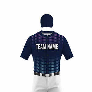 Jersey y pantalones de béisbol hechos con tela de poliéster personalizada de nuevo estilo, uniforme liso, ajuste Regular y costuras de alta calidad - Product Image 2