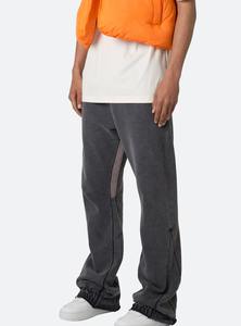 Pantalons de survêtement unisexes en coton ample pour hommes, style streetwear, anti-boulochage, teinture unie, taille élastique, pantalon de survêtement d'extérieur - Product Image 2