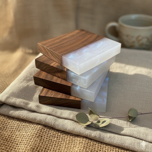 Posavasos de Té de Resina de Madera Ecológicos Clásicos Elaborados Artísticamente, 10 mm de Grosor, Mejoran la Estética de la Vajilla para Hogares y Hoteles - Product Image 4