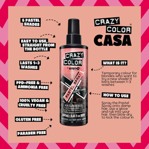 Spray de Color Pastel Crazy Color Peachy Coral, Vegano, Sin Amoníaco, Color Temporal Instantáneo para el Cabello - Product Image 3