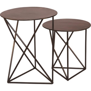 Set of 2 Black Color Metal Coffee Side <b>Table</b> Modern Design for Your Living Room or Lounge Space - Product Image 1