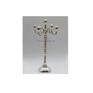 Candélabre de mariage en argent Ware Top vente grand miroir en métal poli maison lampes de table d'intérieur chandelier prix de gros - Product Image 1
