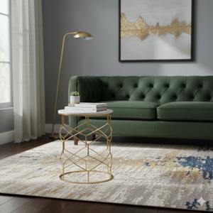 Ensemble de tables basses gigognes modernes, design gain de place, finition laiton satiné brossé, construction en acier inoxydable pour mobilier de salon - Product Image 3