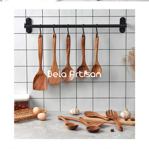 Handcrafted Wooden <b>Kitchen</b> <b>Accessories</b> with Container 6-Piece Bulk Wholesale Supply - Product Image 3