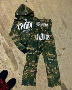 ชุดวอร์มสองชิ้นสำหรับผู้ชายกางเกงขายาวทรงแบ็กกี้โอเวอร์ไซส์ผ้าเกล็ดปลาฟอกสีกรดพิมพ์โลโก้ได้ตามต้องการ - Product Image 2