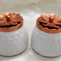 Nouvel Arrivage – Bocal en Métal Martelé Fait Main de 4 Pouces, Capacité 250g, Multicolore, Style Religieux, Décoration Maison pour Cadeau de Mariage