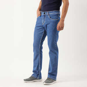 Jeans de Moda Urbana de Marca Personalizada de Alta Gama para Hombre, Venta al por Mayor, Corte Recto, Diseño Elástico, Jeans Azules con Botones - Product Image 4