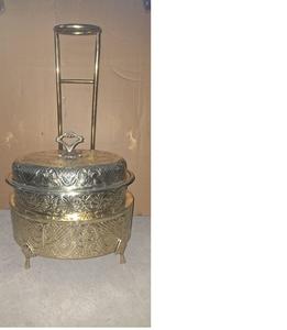 Support de réchaud à buffet en cuivre plaqué or avec motif en relief, chauffe-plats, service de traiteur, circulation d'eau chaude, Energy Star - Product Image 3