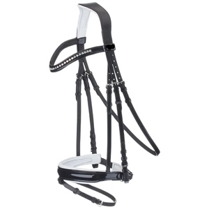 Bride d'équitation en cuir anatomique de qualité supérieure rembourrée Western Equestrian Halter Headstall Durable Crystal Browbands Rub - Product Image 1
