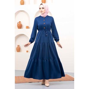 Robe Hijab avec Ceinture Tunnel Indigo - Product Image 4