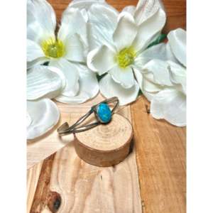 Dave Skeets Kingman Turquoise & Sterling <b>Silver</b> Fashion <b>Cuff</b> <b>Bracelet</b> - Product Image 2