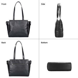 Bolso de Hombro de Cuero Genuino de Lujo, Moderno, Unisex, para Portátil de 15 Pulgadas, con Cierre de Cremallera, Ligero y de Gran Capacidad - Product Image 2