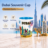 Vente en gros de mini-tasses à café en céramique personnalisées, souvenir de Dubaï, petit verre à vin en porcelaine