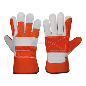 GUANTE DE TRABAJO DE SEGURIDAD DE palma completa, cuero Partido de vaca, con certificado CE, venta al por mayor y personalizado - Product Image 3