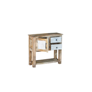 Aparador de Estilo Rústico de Madera Maciza de Mango con Altura Ajustable, Cajón y Estante, Diseño Industrial - Product Image 4