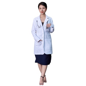 Blouse de laboratoire médicale dentaire en denim, uniforme en coton mélangé, manches courtes avec logo personnalisé, unisexe, usage hospitalier, marque FMF, fabrication vietnamienne - Product Image 6