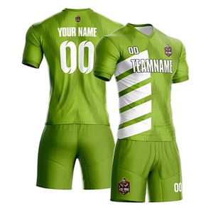 Vente en gros de haute qualité ensemble de maillot de football col en V avec logo personnalisable respirant à séchage rapide imprimé par sublimation - Product Image 1