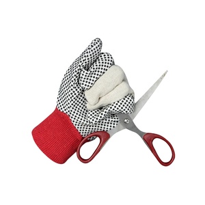 Guantes de Trabajo de Lona con Puntos de PVC en los Nudillos, Tejidos en Rojo, Material de Algodón, Anti-Vibración, Resistentes a la Abrasión, Duraderos, Sin Silicona, para Jardinería - Product Image 3
