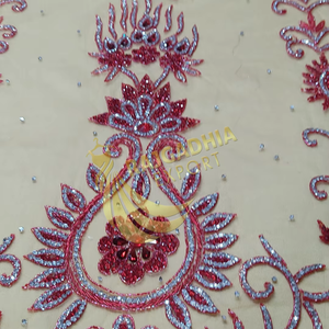 Tissu en dentelle brodée 3D de luxe, matériau de qualité supérieure pour robe de soirée, robe de mariée, tissu en gros - Product Image 6